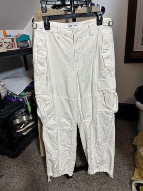 TNA Women’s White Cargo Pants with Utility Pockets